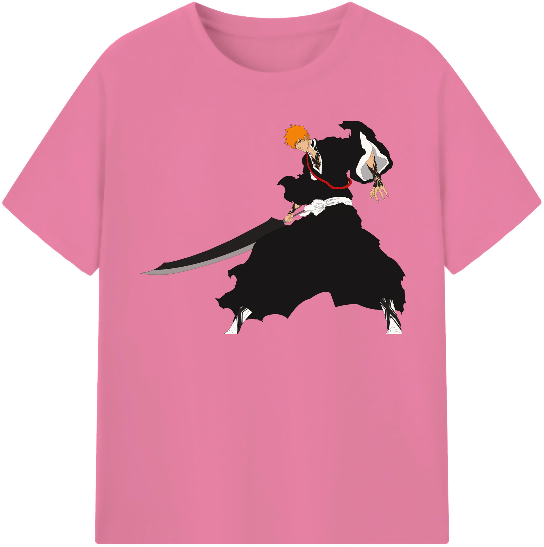 （画像用） ブリーチ 黒崎一護（くろさき いちご）BLEACH Kurosaki Ichigo 綿100％半袖Tシャツ（フロントプリント）